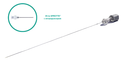Спинальная игла Sprotte 22G x 6" (150мм) с интродьюсером — 10шт/уп купить оптом в Красноярске